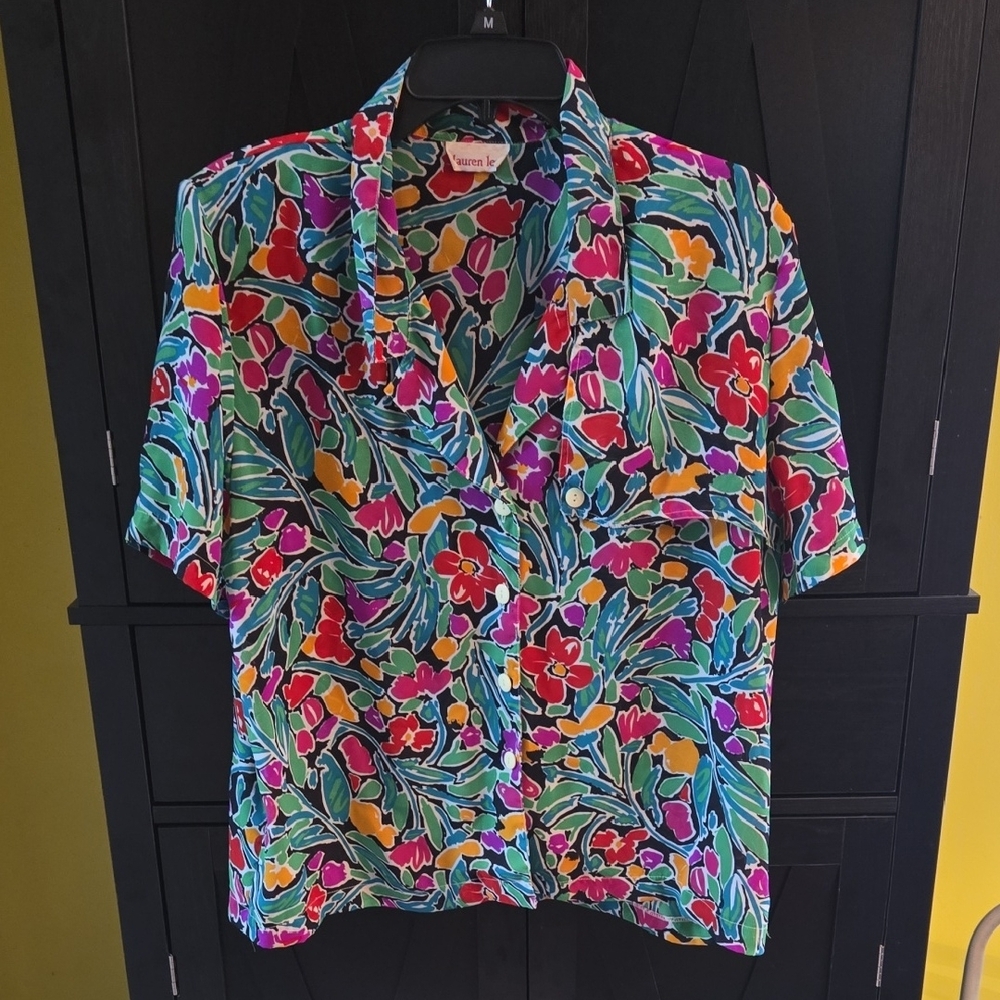 Vibrant Floral Short Sleeve Shirt